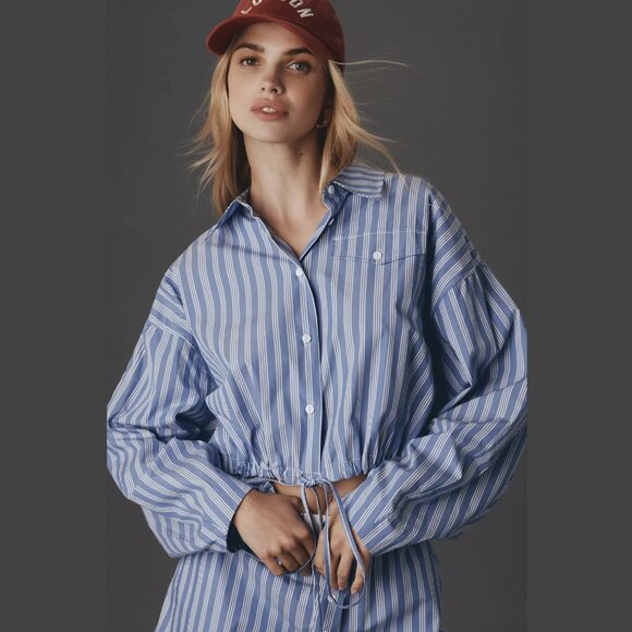 Baum und Pferdgarten Bryce Striped Buttondown Shirt Cropped Boxy Oversize Fit - Picture 1 of 12